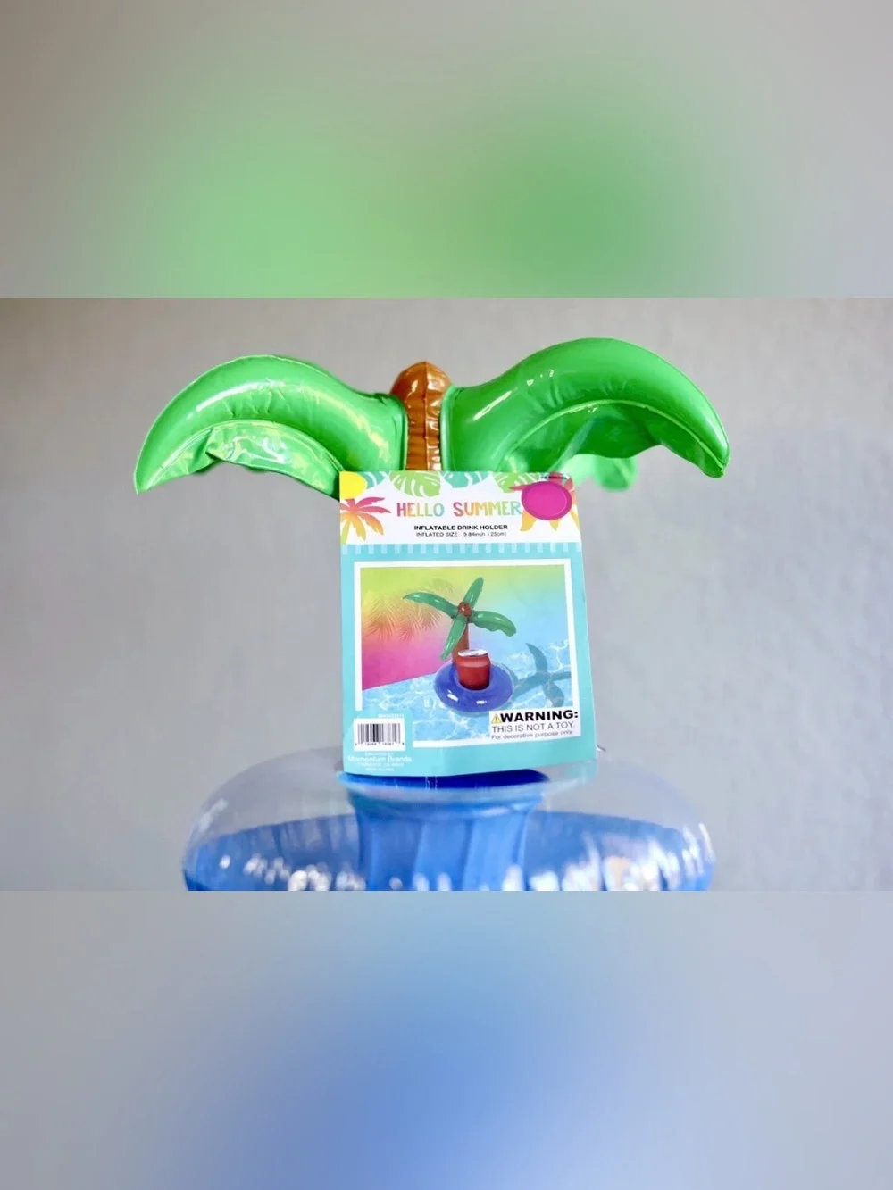 New Inflatable Drink Holder 4 Pack - Palm Tree Design